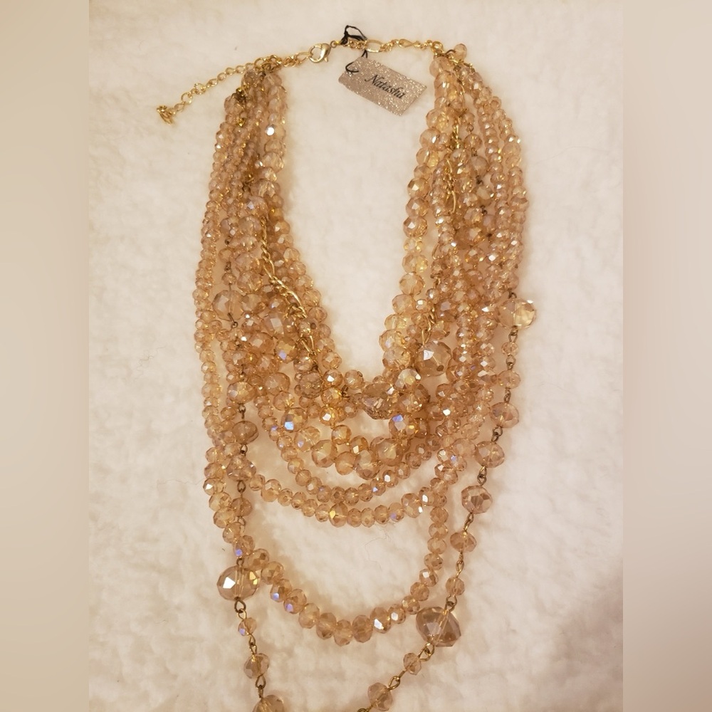Beautiful Natasha gold bead accent necklace BRAND NEW WITH BOX